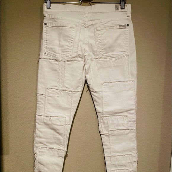 7 FOR ALL MANKIND RARE SKINNY PATCHWORK JEAN NWOT 26 - Picture 4 of 7